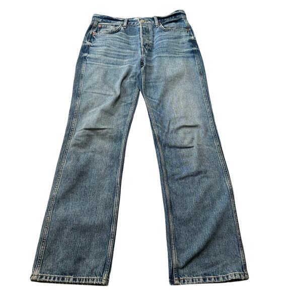 RE/DONE High Rise Relaxed Straight Jeans in in Crafted Indigo Women's Size 26 - Picture 5 of 12
